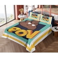 thumbnail image 4 of Ambesonne Emoji Fitted & Top Sheet Set with Shams, POV Graffitis Pile of Poo, White Seafoam Mustard, 4 of 5