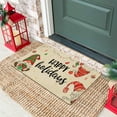 thumbnail image 5 of Christmas Door Mat Outdoor for Front Door Decorations,Happy Holidays Christmas Gnome Doormat,Winter Xmas Holiday Welcome Floor Mat Rug for Porch Entrance Farmhouse Decor,30" x 17", 5 of 6