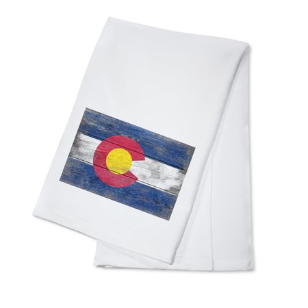 Rustic Colorado State Flag (100% Cotton Tea Towel, Decorative Hand Towel, Kitchen and Home)