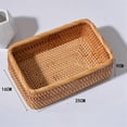 thumbnail image 3 of Hand-Woven Rattan Wicker Basket Fruit Tea Snack Bread Basket Cosmetic Rectangular Storage Box Househ, 3 of 5