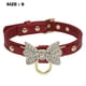 thumbnail image 2 of Diseñador Fancy Cute Leather Shiny Rhinestone Bow Tie Pet Cat Dog Collar Collar Joyería Adepaton Collares, 2 of 5