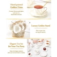 thumbnail image 7 of 22 pcs White Porcelain Tea Set for 6, Luxury British Style Tea/Coffee Cup Set with Golden Trim, Beautiful Tea Set for Women, Tea Party Set, Gift Package (With a Stand), 7 of 7