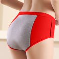 thumbnail image 4 of Siminsem Women’s Menstrual Period Underwear High Waisted Leak Proof Cotton Panties Postpartum Heavy Flow Briefs 3 Pack, Red,L, 4 of 9