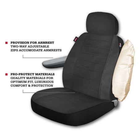 GENUINE DICKIES 3 PIECE ARLINGTON CLOTH TRUCK SEAT COVERS BLACK, 806442NWDI