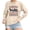 Beige, variant on Wang6 Womens Plus Size Graphic Sweatshirts 1900s Letter Printed Long Sleeve Pullovers Causal Fall Crew Neck Tops Loose Fit Tshirts White XL