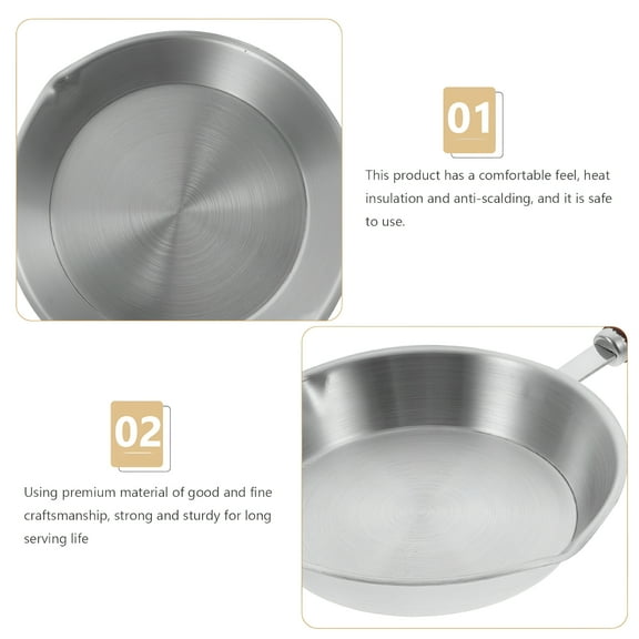 ACDANC Non-stick Stainless Steel Kitchen Skillet Frying Pan - Multi-use Accessory (9.45X4.72X0.91Inch)
