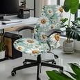 thumbnail image 2 of FKELYI Office Chair Cover Green Daisy Flower Print Removable Computer Chair Slipcover Anti-Dust Swivel Chair Protector Covers for Boss Chair Armchair, Small, 2 of 6
