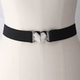 thumbnail image 4 of Mightlink Braided Wide Smooth Edge Women Belt Love Heart Metal Buckle Elastic Belt Clothes Ornament, 4 of 7
