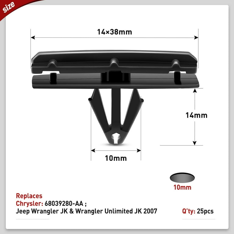 25pcs Fender Flare & Rocker Moulding Clip, Rocker, 49 OFF