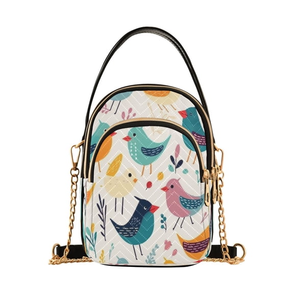 ALAZA Chain Crossbody Bags for Women Cute Birds Shoulder Handbag Phone Purse