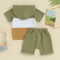 thumbnail image 3 of Bagilaanoe 2pcs Toddler Baby Boy Shorts Set Contrast Color Short Sleeve Hooded T-Shirt Tops + Shorts 6M 12M 18M 24M 3T Kids Casual Summer Clothes, 3 of 8