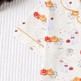 thumbnail image 6 of MEZZALL Women Halloween Ghost Print Pajama Set Lapel Collar Button Closure Chest Pocket Short Sleeve Tops With Elastic Waist Shorts Loungewear Sleepwear For Holiday 2 Piece Stylish Pjs, 6 of 9