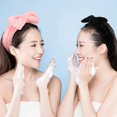 thumbnail image 5 of ZHAOCHENG Diadema de maquillaje, banda para el cabello con lazo, diadema de spa para mujer, diadema de ducha deportiva para yoga, diademas de lavado, diadema elástica para el cabello para niñas y muje, 5 of 5