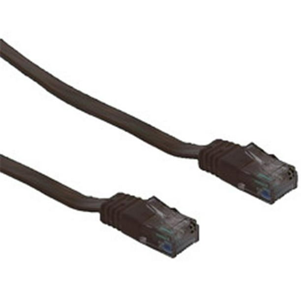 CableWholesale 10X8-62225 Cat6 Noir Plat Câble de Brassage Ethernet 32 AWG 25 Pieds