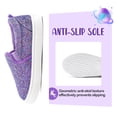 thumbnail image 2 of Bocca Girls Purple Glitter Slip on Sneakers Kids Canvas Walking Shoes Size 13, 2 of 7