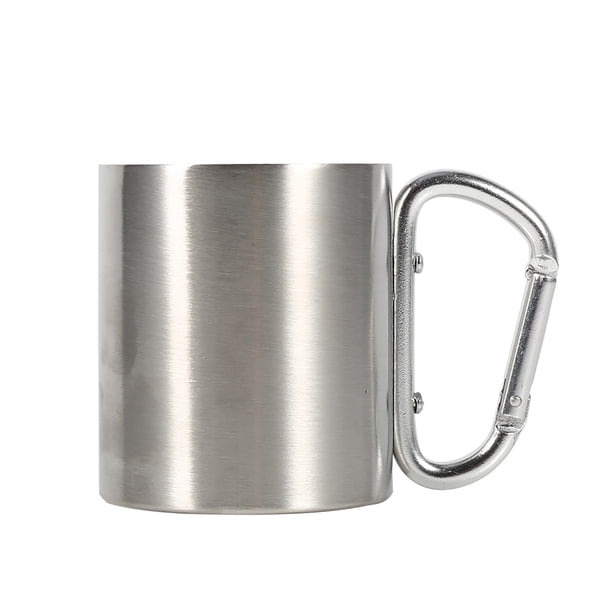Taza Portátil de Acero inoxidable para Viajes, camping, Senderismo, Deportes al Aire Libre, Tazas de Agua con Asa para Acampar