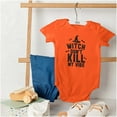 thumbnail image 6 of Halloween Witch Don't Kill My Vibe Romper Boys or Girls Infant Baby Brisco Brands 24M, 6 of 7