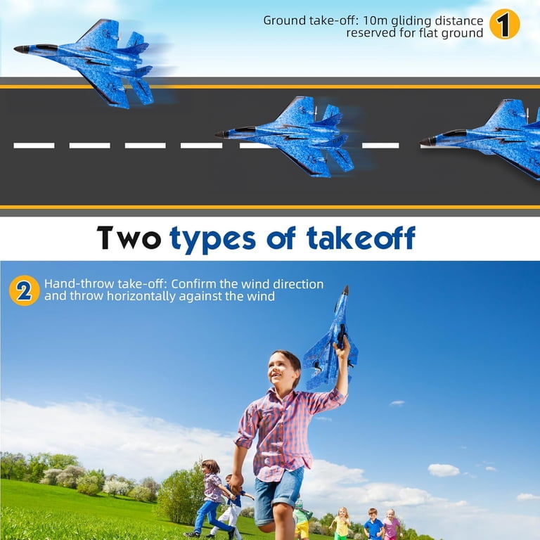 Lictin Remote Control Airplane, 2.4GHz LED Night Flying Glider photo 3