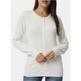 thumbnail image 2 of Women's Crew Neck Button Down Long Sleeve Cardigan Sweater, 2 of 4