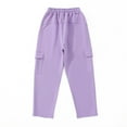 thumbnail image 6 of Huowey Big Boys Casual Sweatpants Comfortable Lightweight Loose Fit Wide Leg Sports Trousers Solid Color Long Pants Soft Breathable Track Joggers Streetwear,Purple,8-10 Years, 6 of 7