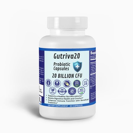 Nitrolithic Labs | Gutriva20 Probiotic | 20 Billion CFU | 30 Caps | Digestive & Immune Support