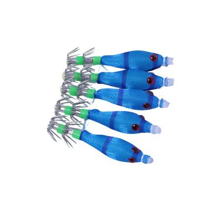 5pcs Fishing Lures Shrimp Lures Baits Glow Jigs Hook 5.8cm 3.1g Glow Squid Jigs Artificial Baits Cuttlefish Hook