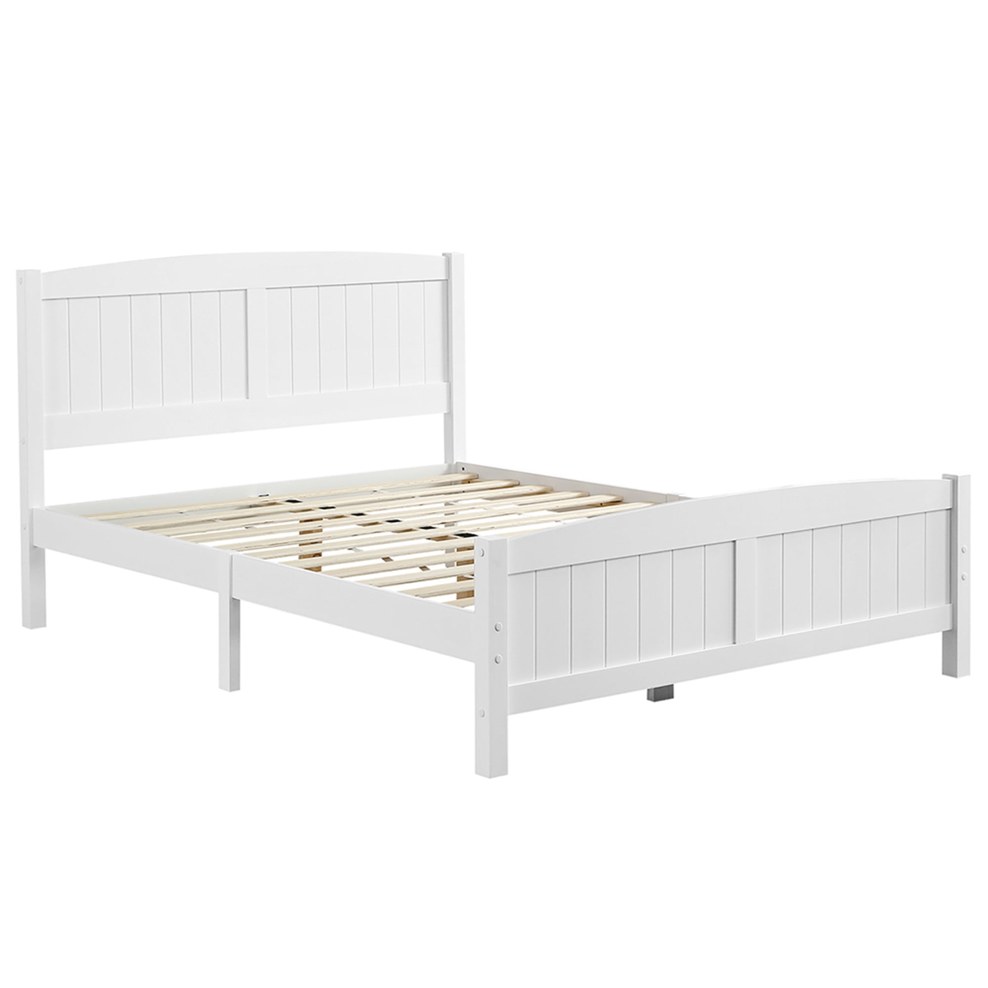 Kadyn Full Size Solid Wood Platform Bed: Bed with All Pine Single Core Vertical Stripe Full Slat Curved Headboard and Foot of Bed, Wood Bed Frame with Wood Slat Support, White Kadyn Full Size Solid Wood Platform Bed: Bed with All Pine Single Core Vertical Stripe Full Slat Curved Headboard and Foot of Bed, Wood Bed Frame with Wood Slat Support, White