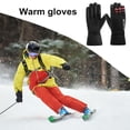 thumbnail image 3 of Tnobhg 1 Pair Women Men Winter Waterproof Cycling Gloves Outdoor Sports Running Motorcycle Ski Fleece Lining Gloves Non slip Warm Full Fingers Gloves, 3 of 8