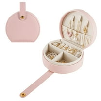 Casegrace Handheld Jewelry Box Travel Portable Jewellery Storage Case for Women Girls Earrings Rings Necklaces Display Leather Organizer Box