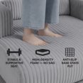 thumbnail image 6 of CQSXDA Modern Convertible Sofa Bed 62.6 Inch Compressed Couch in Corduroy Fabric with 2 Lumbar Pillows for Any Room, Grey, 6 of 13