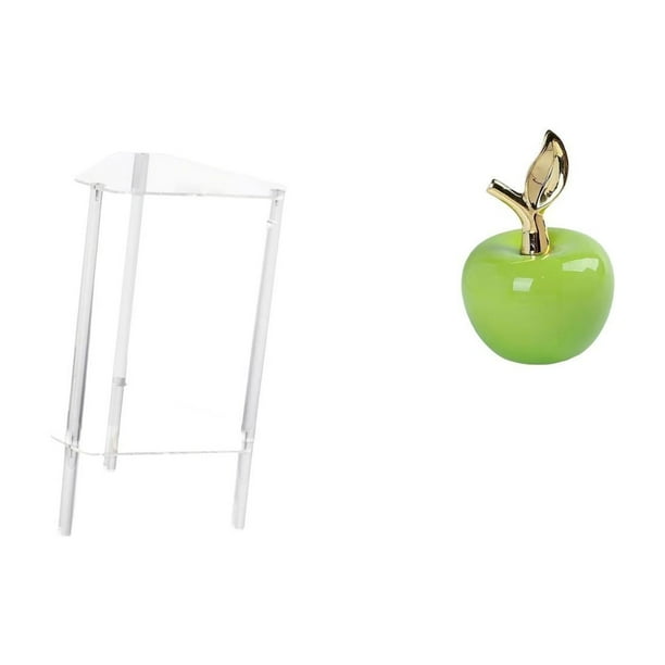Mesita de noche,Mesa auxiliar de acrílico transparente,mesa auxiliar transparente de 2 niveles,Estatua,Escultura de fruta artificial,estatua y artesanía,Colección de figuras de cerámica
