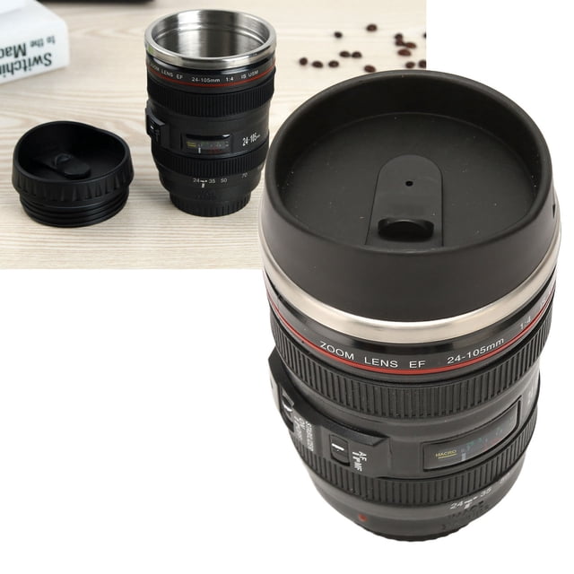 Taza De Café Con Lente De Cámara, Taza De Lente De Acero Inoxidable Thermo Cup Portátil, Taza De Tazas De Fugas Portátiles De Taza Portátil Para Fotógrafos, Suministros Para