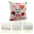 thumbnail image 4 of COMIO  Girly Lips Pillow Cover Hand Drawn Pink Rose Heart Abstract Style Decorative Pillow Cover Valentine's Day Romantic Love Square Soft Throw Pillow Cover for Living Room Couch,, 4 of 5