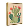 thumbnail image 3 of Stupell Industries Whimsical Cactus Flower Vegetation Botanical & Floral Painting Gold Floater Framed Art Print Wall Art, 3 of 6
