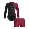 thumbnail image 1 of TiaoBug Ensemble de Survêtement 2 Pcs pour Filles, Manches Longues, Tenue de Danse avec Short Unitard A01 12, 1 of 7