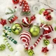 thumbnail image 3 of Juego de adornos de esferas de Navidad, esplendor de Navidad ,colgantes decorativos inastillables para decoración de árbol de Navidad(Rojo, verde y blanco)(), 3 of 4