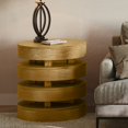 thumbnail image 6 of Brix Mid-Century Modern Floating Sculpture Layered Round End Table, 6 of 10