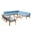 Teak/Blue, variant on GDF Studio Parma Outdoor Acacia Wood 9 Seater Sectional Sofa Chat Set with Cushions, Teak and Blue