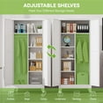 thumbnail image 3 of Metal Wardrobe Cabinet with Hanging Rod,Large 71" Armoire Wardrobe Closet with Adjustable Shelves,Farmhouse Metal Clothing Storage Cabinets for Bedroom,Office,Employee(White), 3 of 7