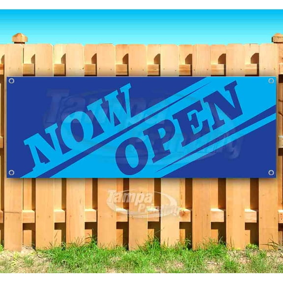 Now Open 13 oz Vinyl Banner With Metal Grommets