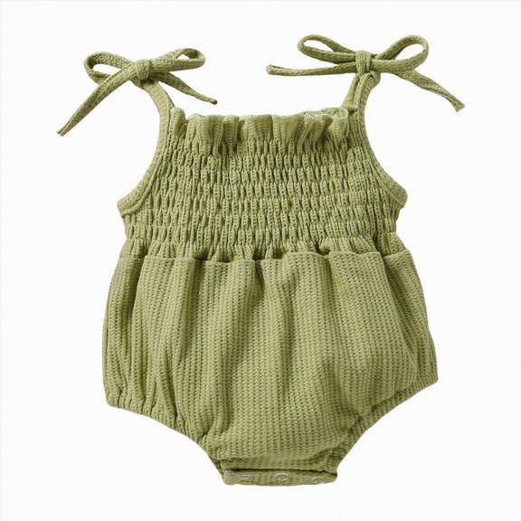 BOBOGOJP Baby Girl Romper Ruffle Newborn Girl Bodysuit Jumpsuit Baby Girl Clothes Outfit 0-18M(Mint Green, 12-18 Months)