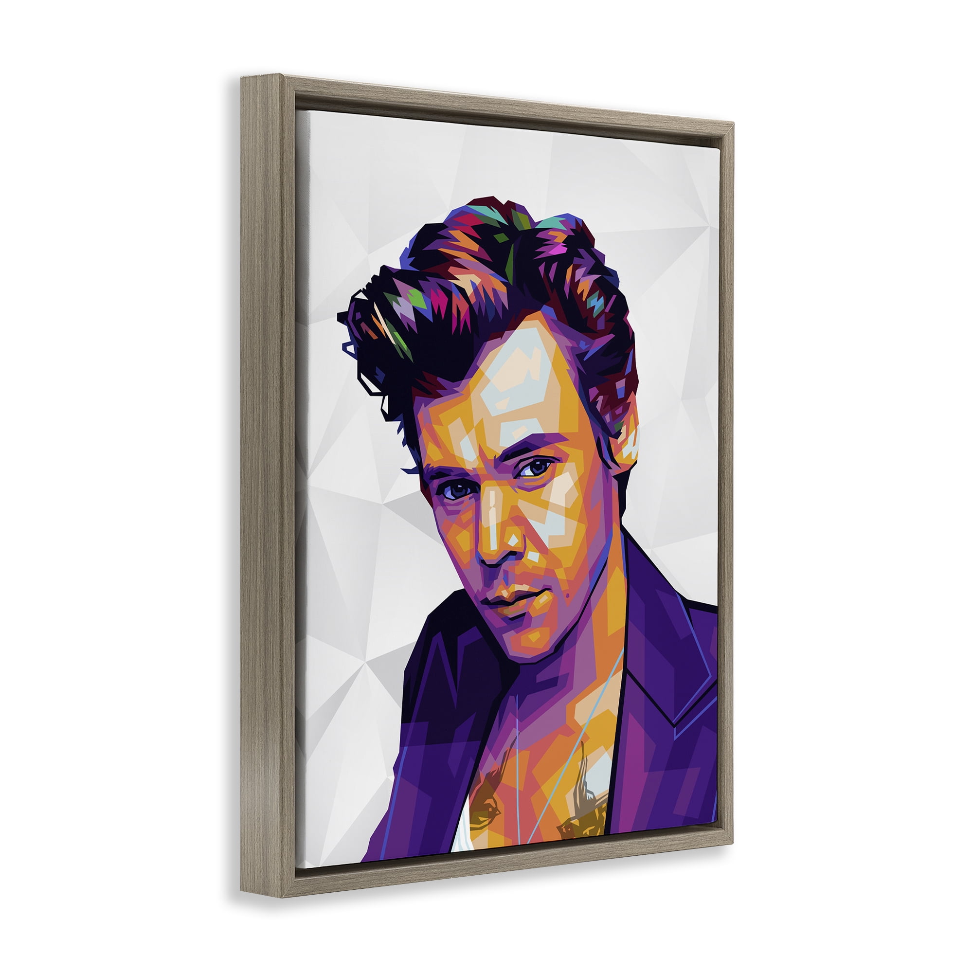 Stupell Industries Bright Hued Harry People Painting Brown Floater Framed Canvas Art Print Wall Art, 17 x 21