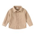 thumbnail image 4 of OJSFQUFP Boys' Long Sleeved Shirt Jacket Spring and Fall Clothing Baby Corduroy Lapel Top, 4 of 8