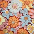 thumbnail image 6 of HAOXIT Retro Floral Tablecloth, Hippie Summer Groovy Flower Print Table Cover for Holiday Home Picnic Party Wedding Buffet Dining Room Kitchen 42-46, 6 of 8