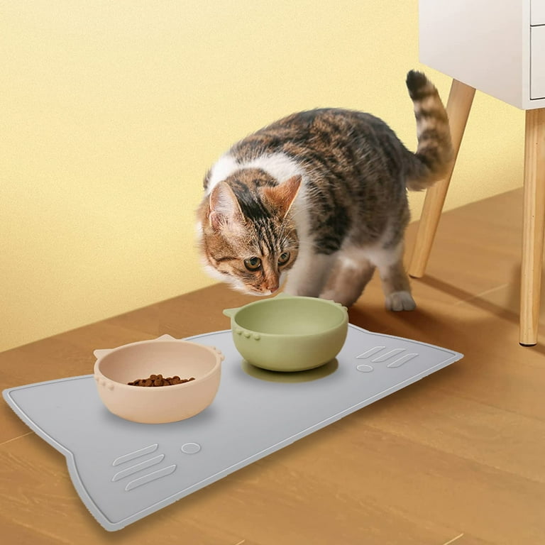 Cat Food Mat Silicone Waterproof Non Slip Pet Mat Raised Edge Cat Feeding Mat Walmart