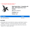 thumbnail image 2 of Right Engine Mount - Compatible with 2010 - 2015 Toyota Prius 1.8L 4-Cylinder 2011 2012 2013 2014, 2 of 2