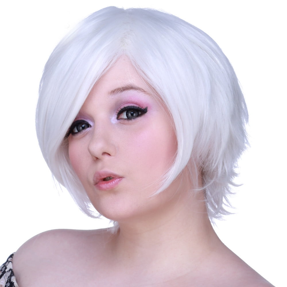 short white anime wig