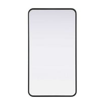 Elegant D?cor Contour Metal Rectangle Mirror 22x40 in Black