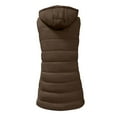 thumbnail image 5 of Puffer Vest Women Winter Warm Long Quilted Sleeveless Jackets with Pockets Fall Fashion Zip Up Puffy Coat Outerwear Coffee S, 5 of 5