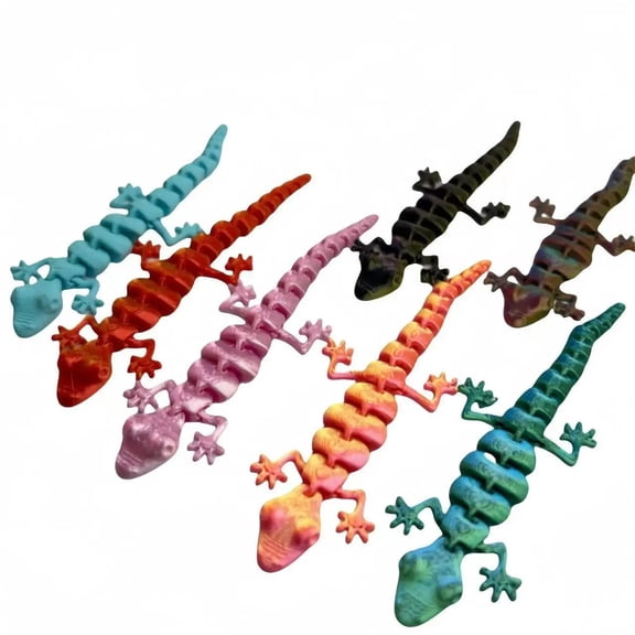 1PC 3D Printed Lizard Figurines Joint Movable Home Ornament Decoration Random Color Birthday Gift For  Girls